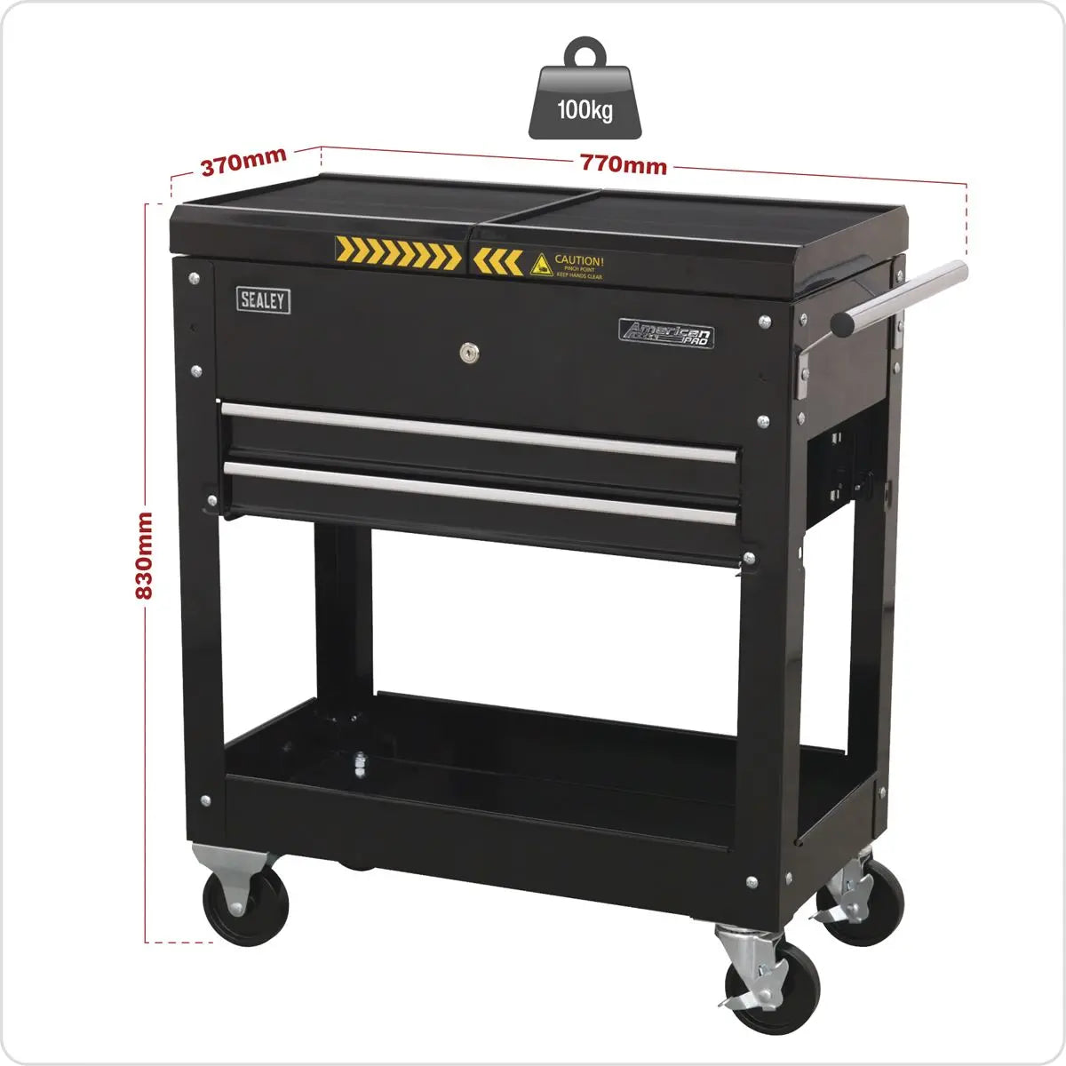 Sealey American Pro Mobile Tool & Parts Trolley - Black 