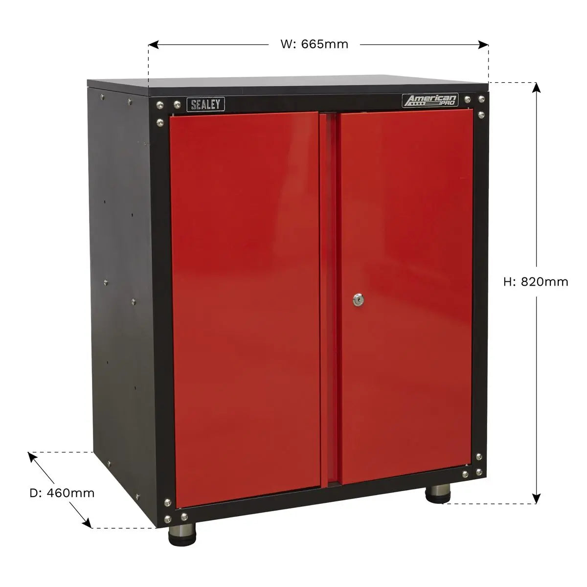 Sealey American Pro Modular 2 Door Cabinet with Worktop 665mm 
