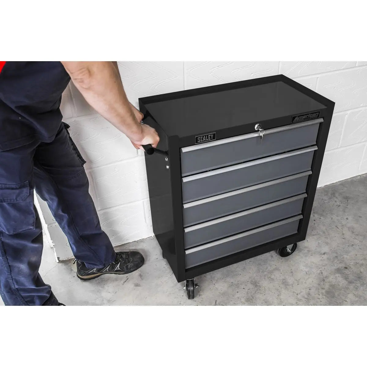 Sealey American Pro Rollcab 5 Drawer with Ball-Bearing Slides - Black/Grey 