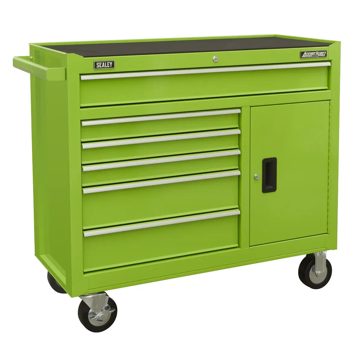 Sealey American Pro Rollcab 6 Drawer with Ball Bearing Slides - Green  White Rose Tools
