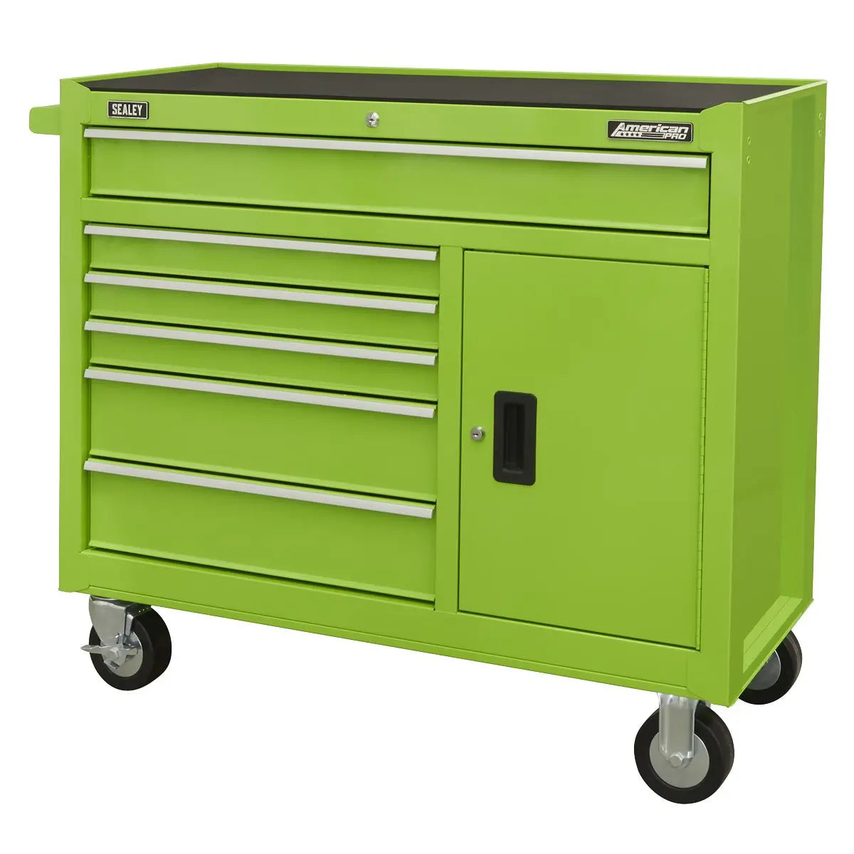 Sealey American Pro Rollcab 6 Drawer with Ball Bearing Slides - Green  White Rose Tools