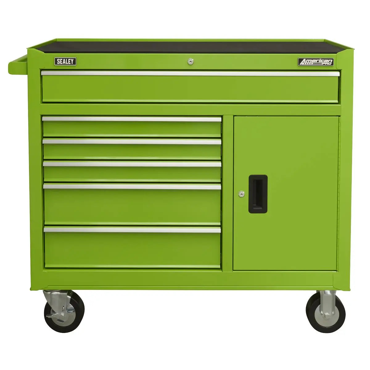 Sealey American Pro Rollcab 6 Drawer with Ball Bearing Slides - Green  White Rose Tools