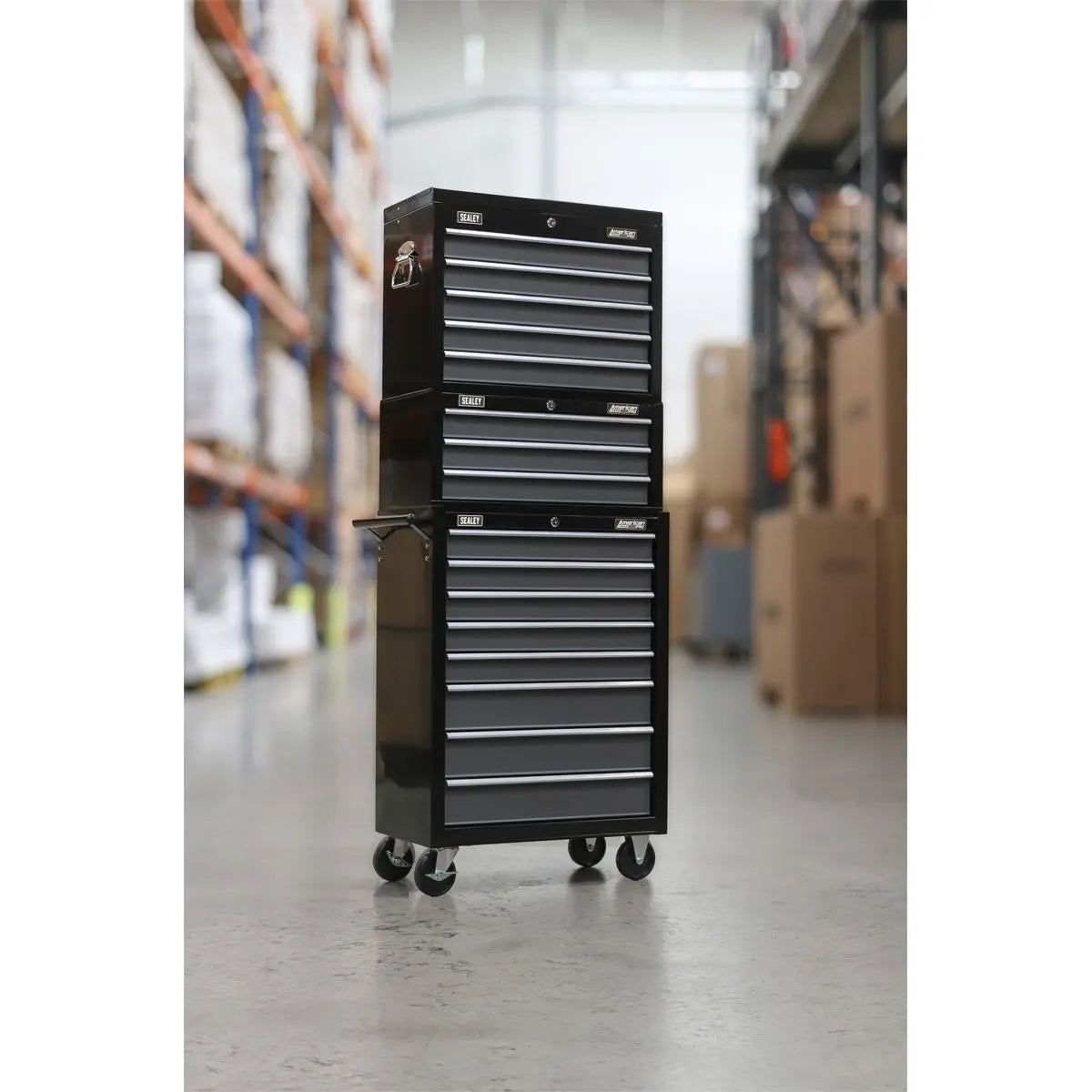 Sealey American Pro Tool Chest Combination 16 Drawer with Ball-Bearing Slides - Black/Grey 