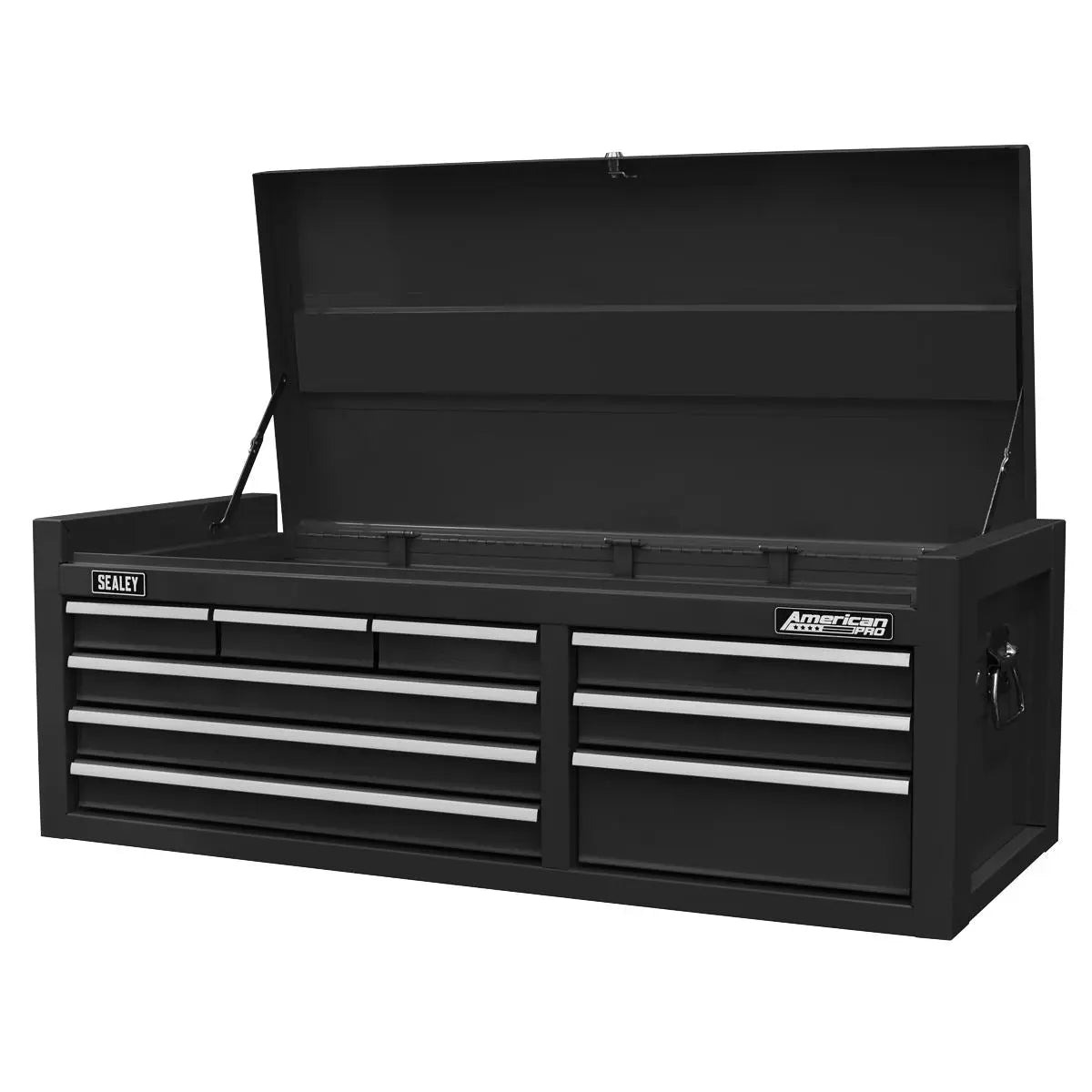 Sealey American Pro Topchest 9 Drawer with Ball Bearing Slides - Black  White Rose Tools