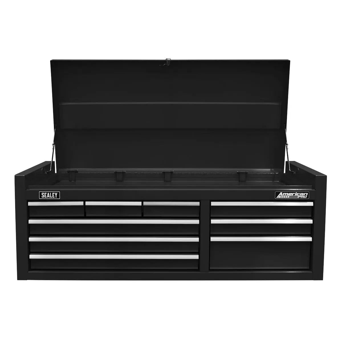 Sealey American Pro Topchest 9 Drawer with Ball Bearing Slides - Black  White Rose Tools