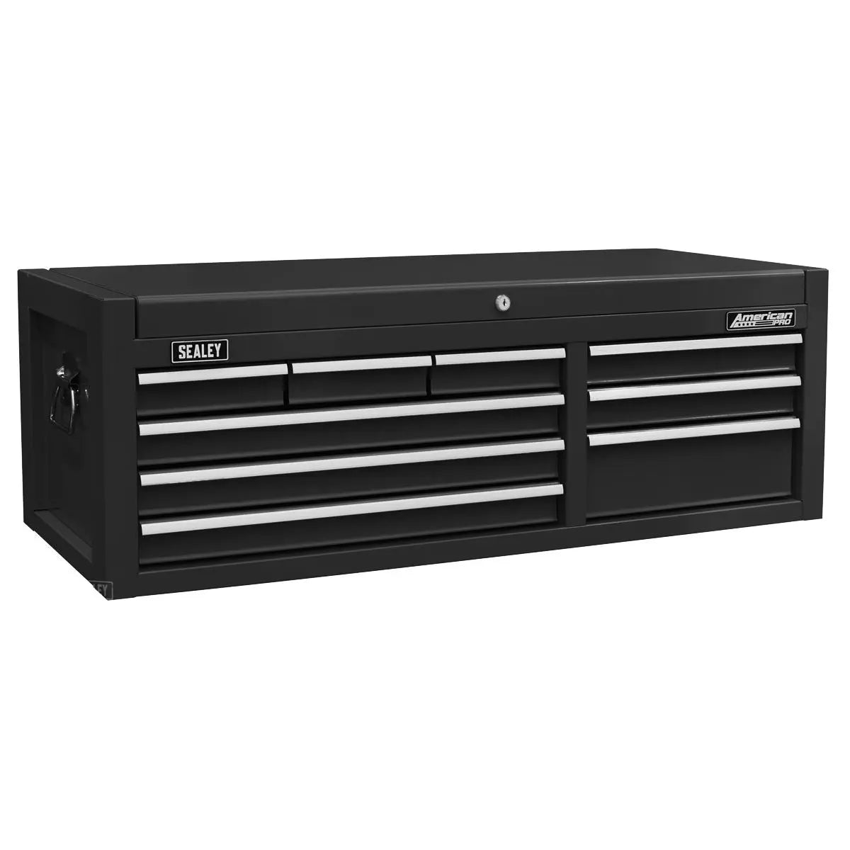Sealey American Pro Topchest 9 Drawer with Ball Bearing Slides - Black  White Rose Tools
