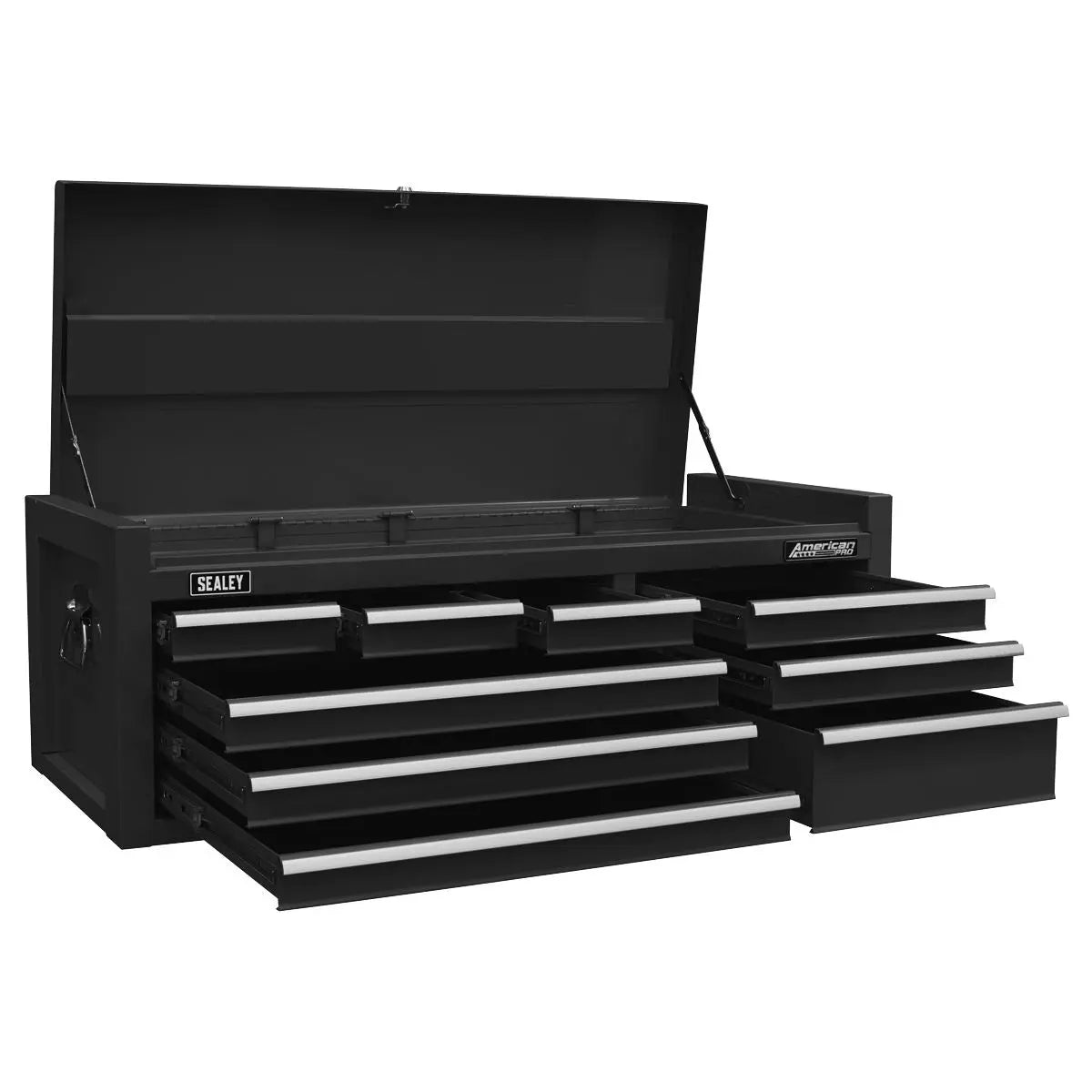Sealey American Pro Topchest 9 Drawer with Ball Bearing Slides - Black  White Rose Tools