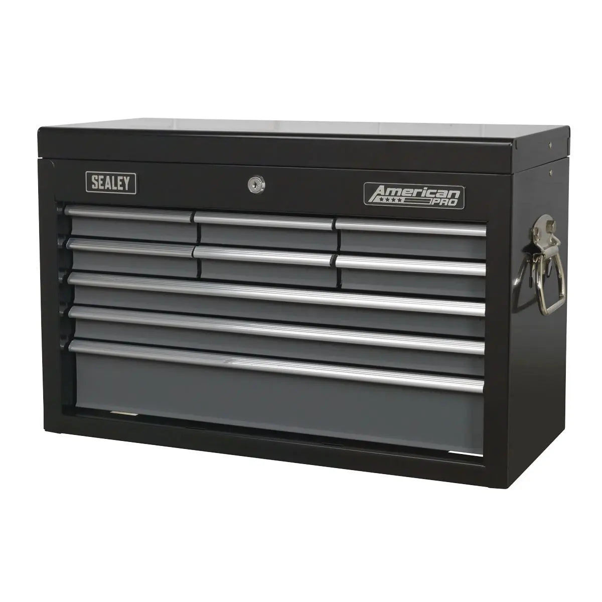Sealey American Pro Topchest 9 Drawer with Ball-Bearing Slides - Black/Grey 