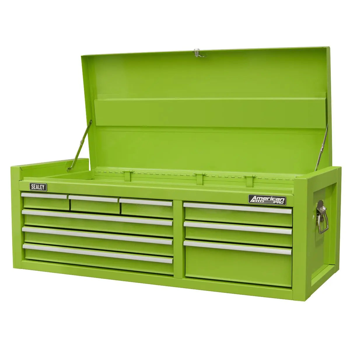 Sealey American Pro Topchest 9 Drawer with Ball Bearing Slides - Green  White Rose Tools