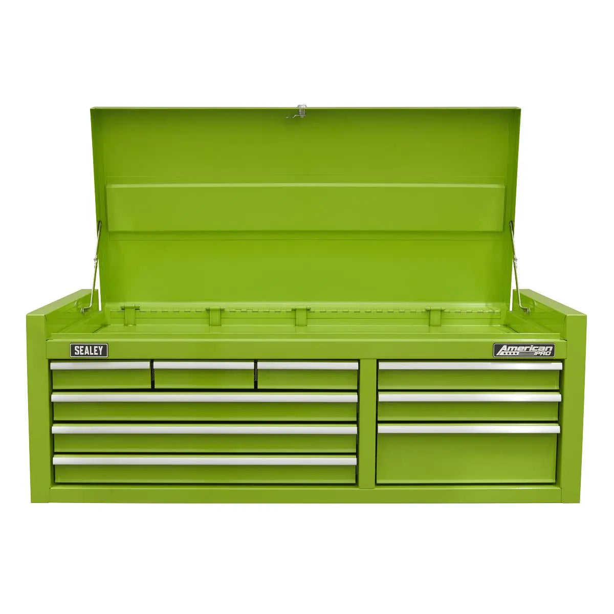 Sealey American Pro Topchest 9 Drawer with Ball Bearing Slides - Green  White Rose Tools