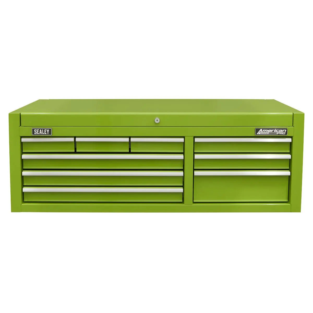 Sealey American Pro Topchest 9 Drawer with Ball Bearing Slides - Green  White Rose Tools