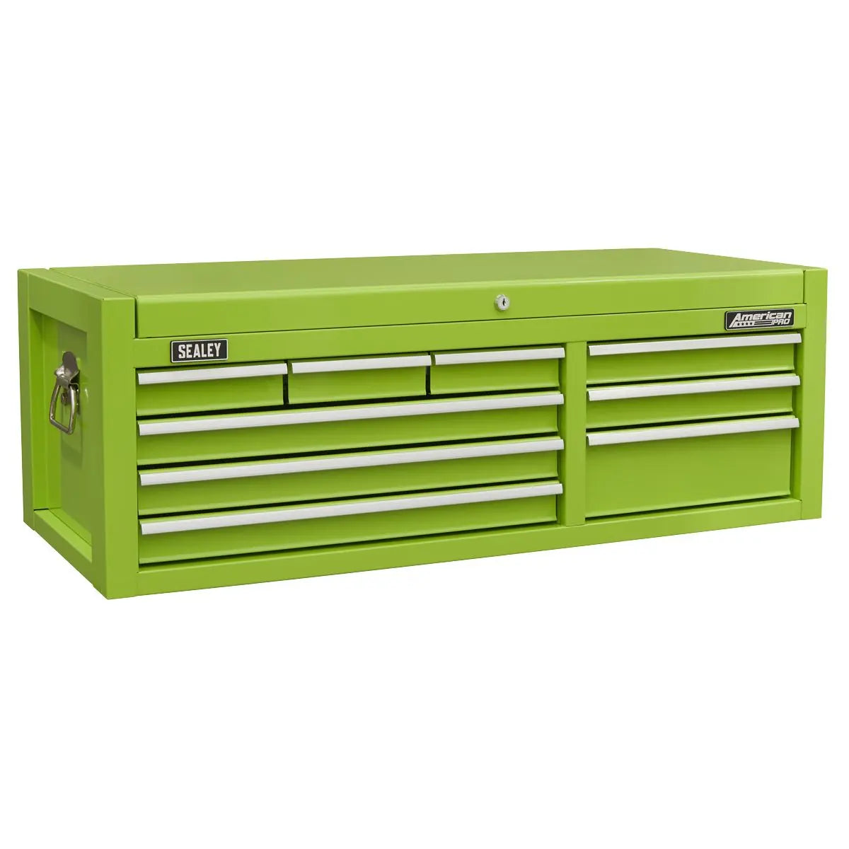 Sealey American Pro Topchest 9 Drawer with Ball Bearing Slides - Green  White Rose Tools