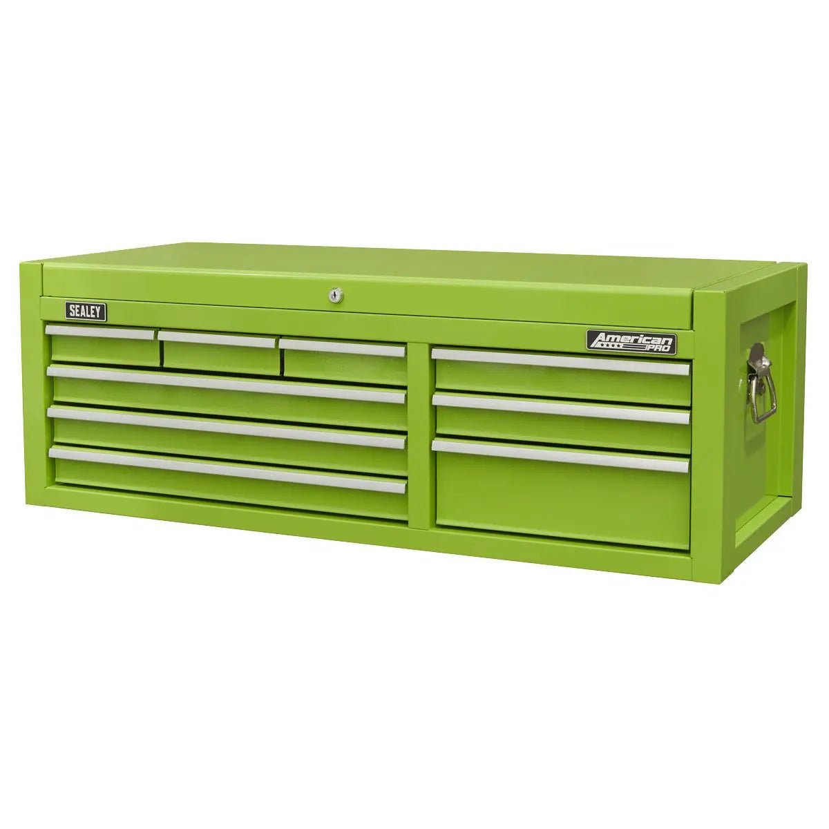 Sealey American Pro Topchest 9 Drawer with Ball Bearing Slides - Green  White Rose Tools