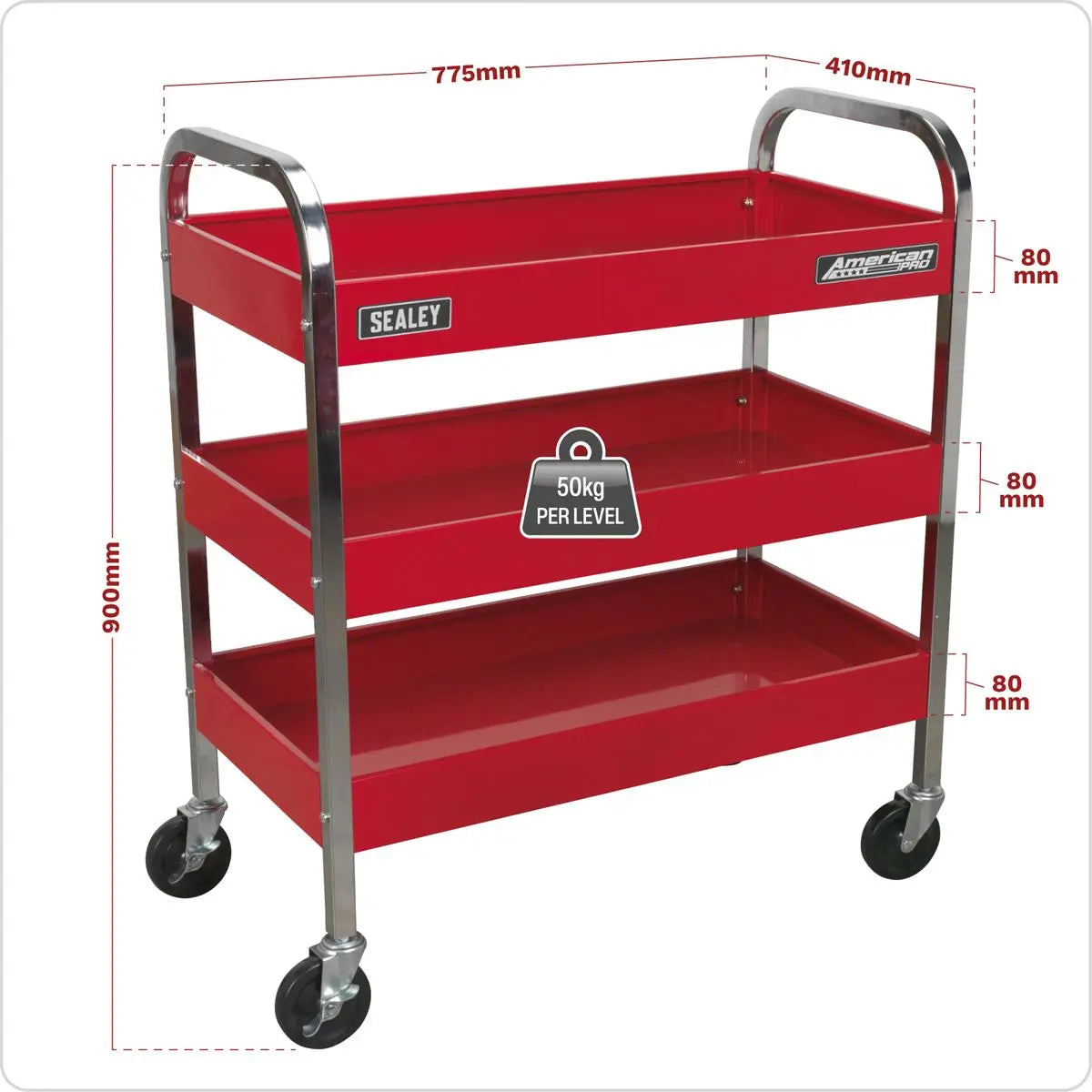 Sealey American Pro Trolley 3-Level Heavy-Duty 