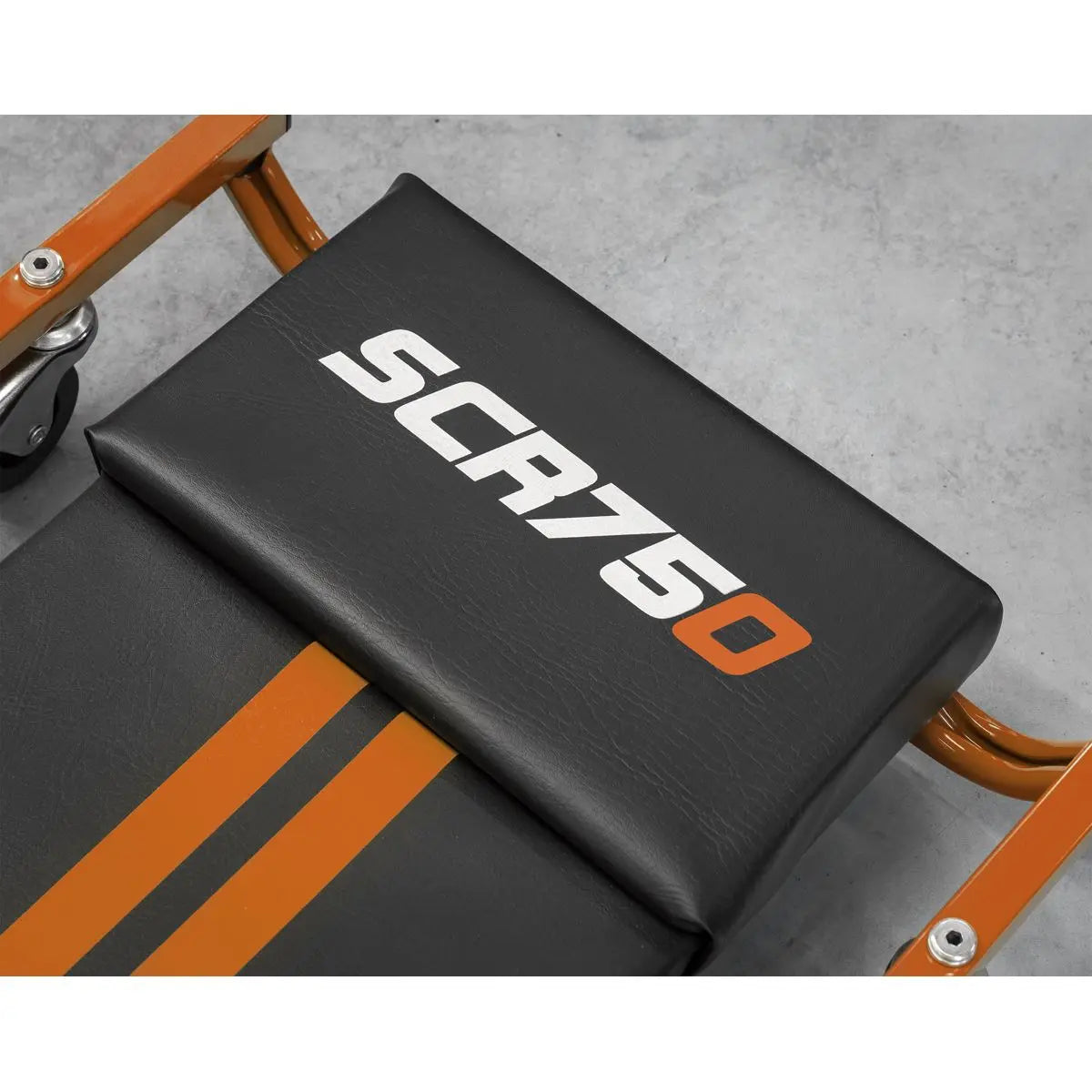 Sealey American-Style Deluxe Creeper 36" with Steel Frame & 6 Wheels - Orange  White Rose Tools