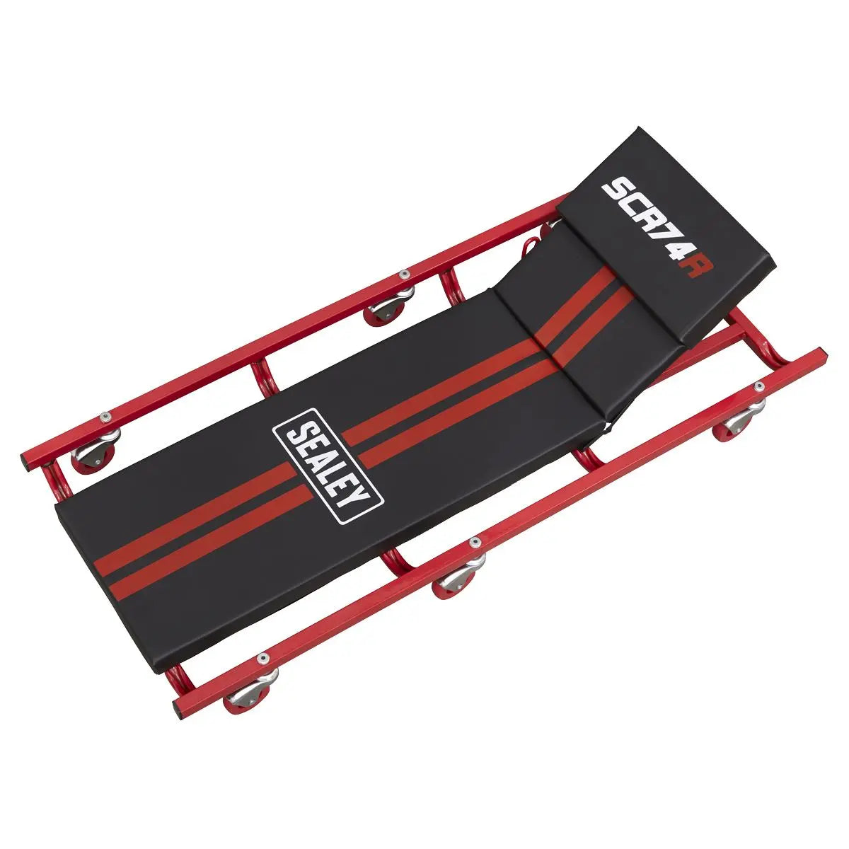 Sealey American-Style Deluxe Creeper with Steel Frame, 6 Wheels & Adjustable Headrest 40 
