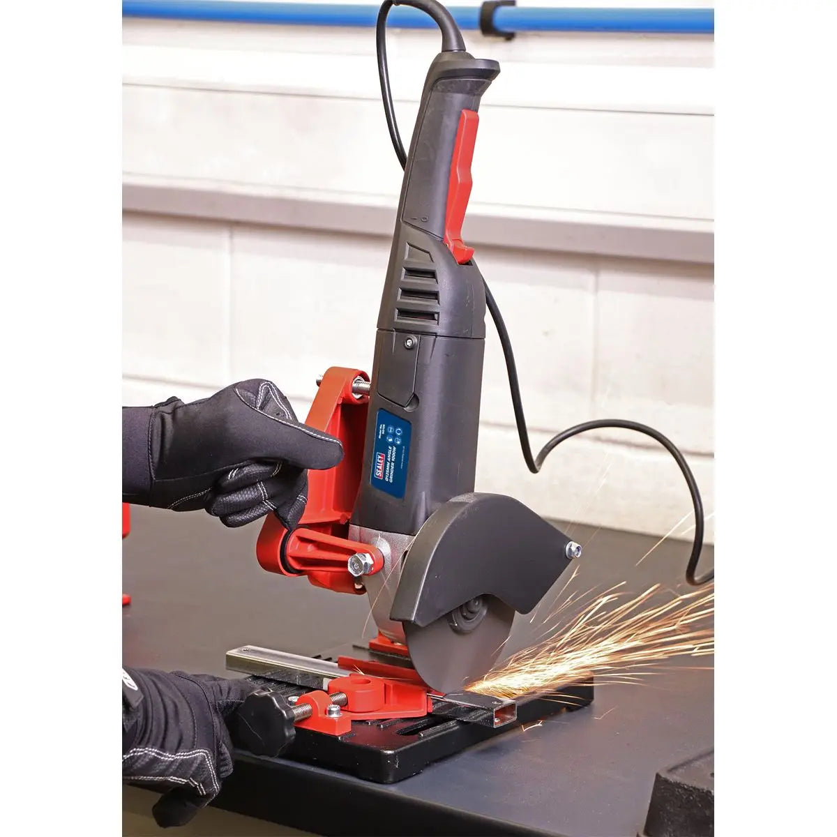 Sealey Angle Grinder Stand With Cast Iron Base Vertical Cutter 100mm 115mm 125mm 