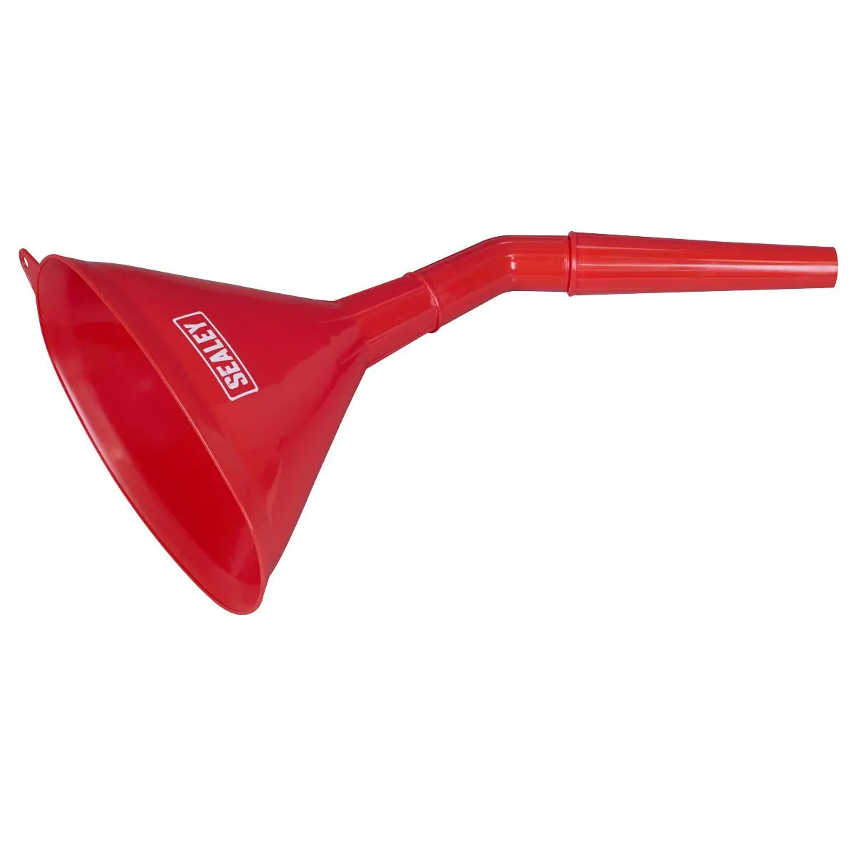 Sealey Angled Spout Oval Funnel with Filter 200mm - Medium  White Rose Tools