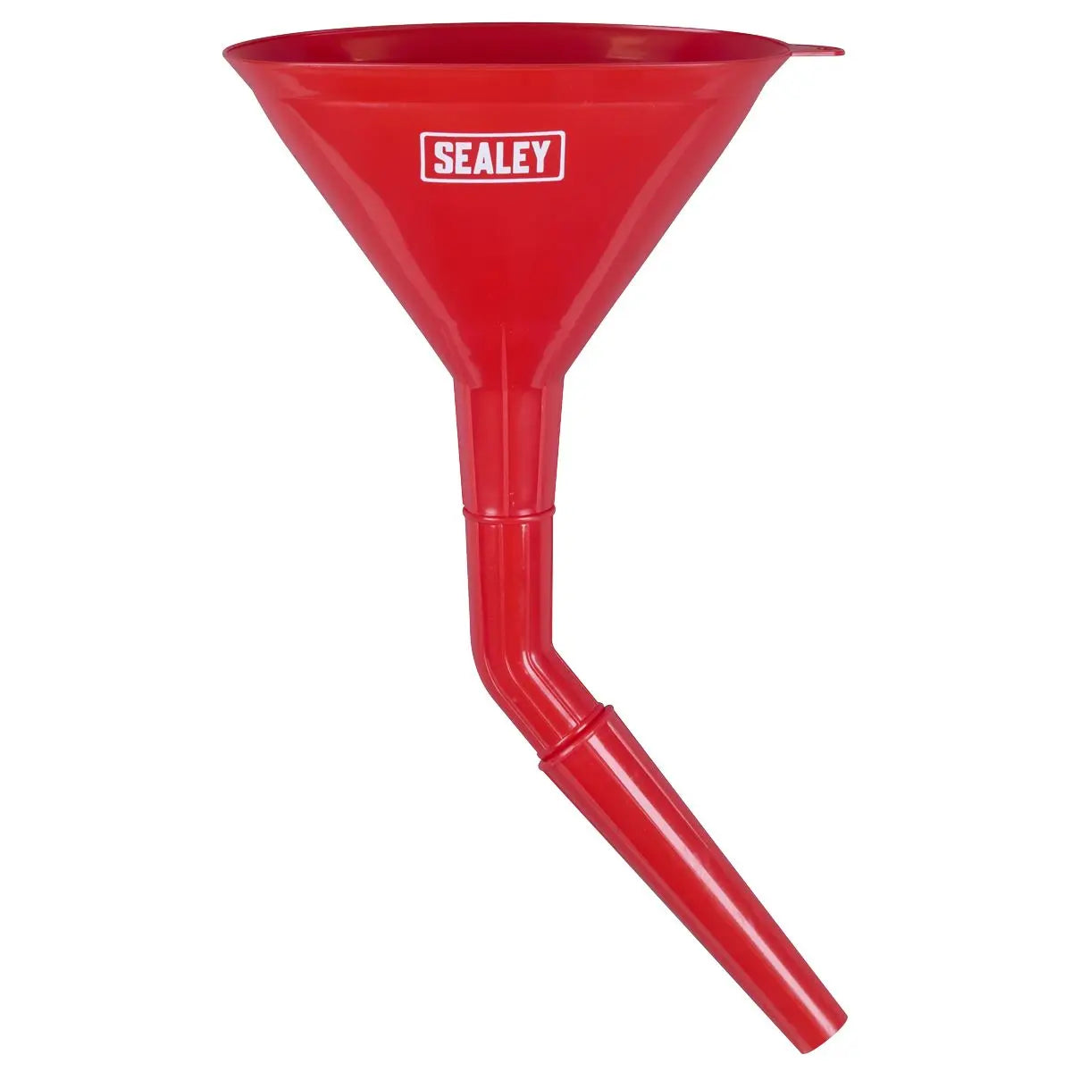 Sealey Angled Spout Oval Funnel with Filter 200mm - Medium  White Rose Tools