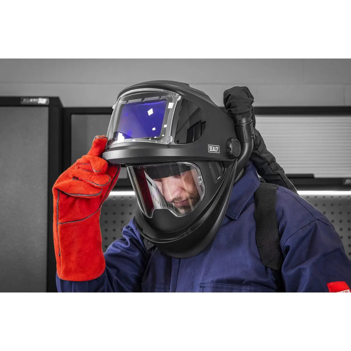 Sealey Auto Darkening Welding Helmet with TH3 Powered Air Purifying Respirator (PAPR)  White Rose Tools