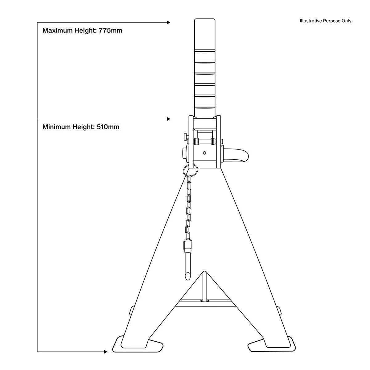 Sealey Auto Rise Ratchet Axle Stands (Pair) 10 Tonne Capacity per Stand 