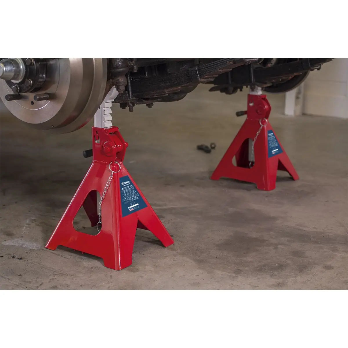 Sealey Auto Rise Ratchet Axle Stands (Pair) 5 Tonne Capacity per Stand 