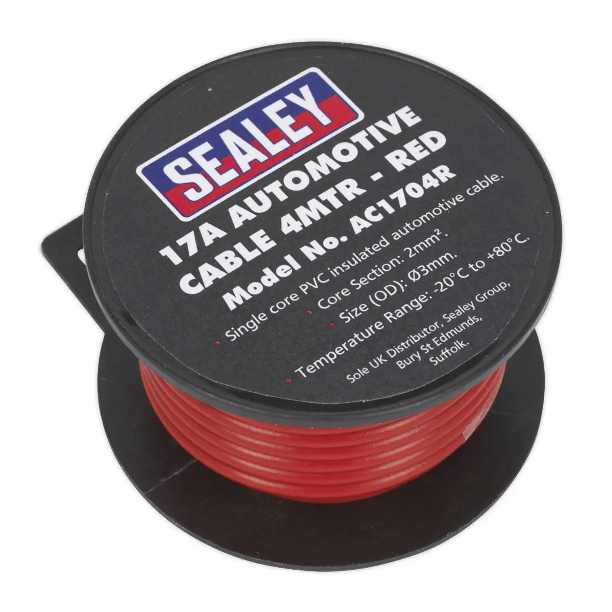 Sealey Automotive Cable Thick Wall 17A 4m Red 