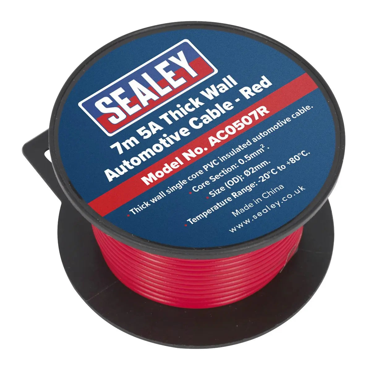 Sealey Automotive Cable Thick Wall 5A 7m Red 