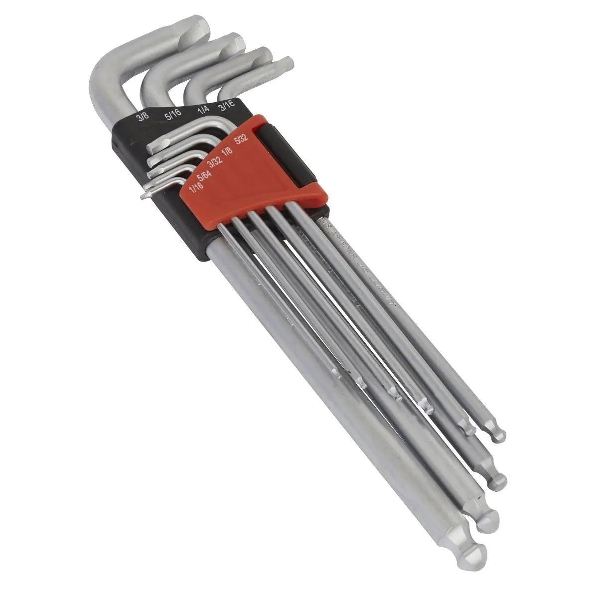 Sealey Ball End Hex Key Set Lock On 9 Piece 1/16"-3/8" Imperial Premier 
