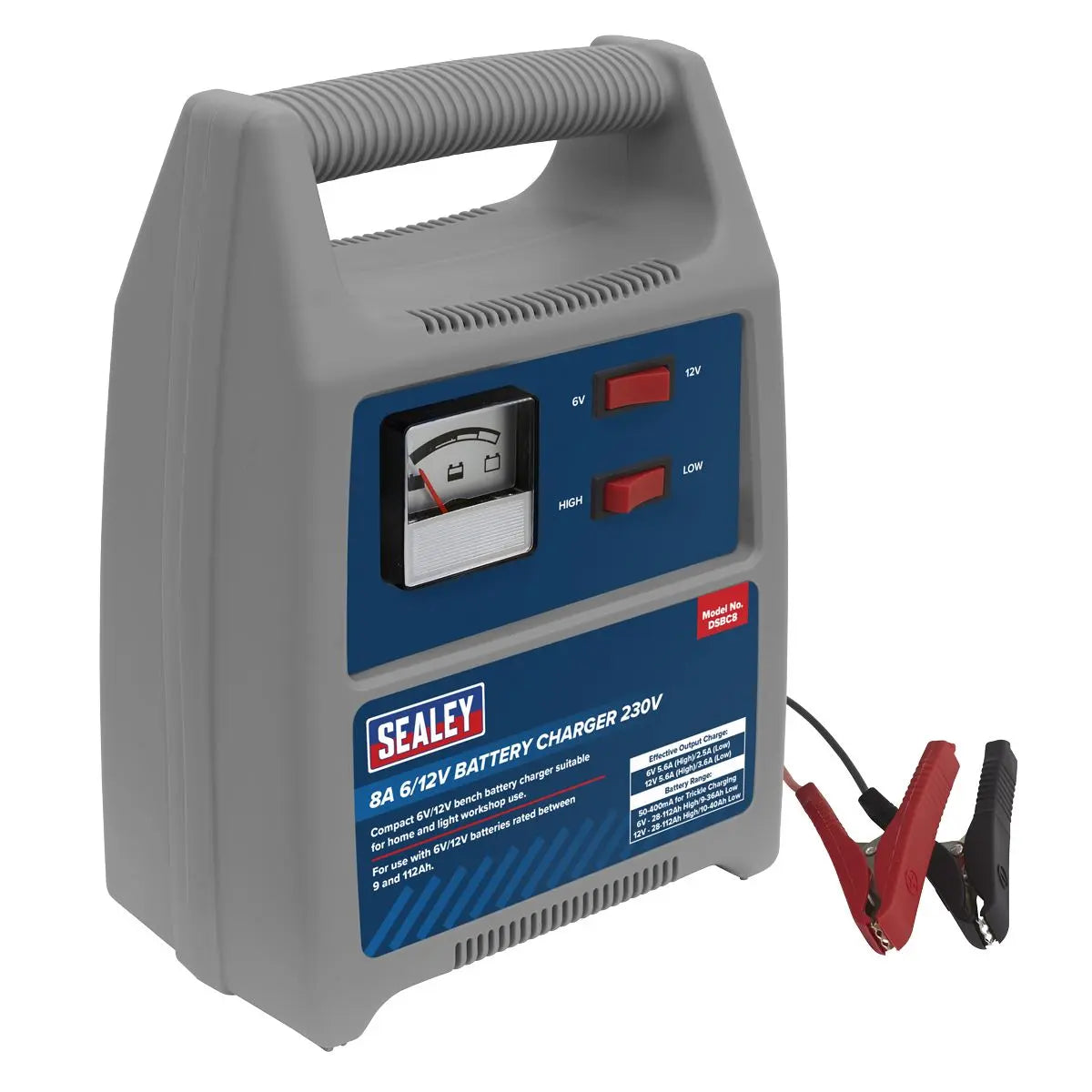Sealey Battery Charger 8A 6/12V 230V 