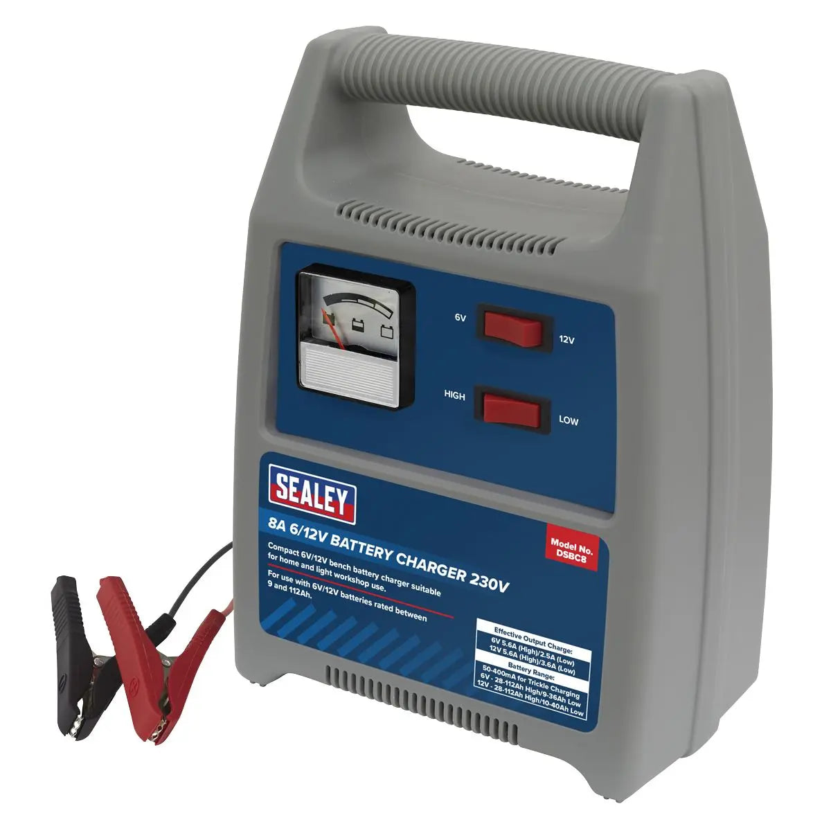 Sealey Battery Charger 8A 6/12V 230V 