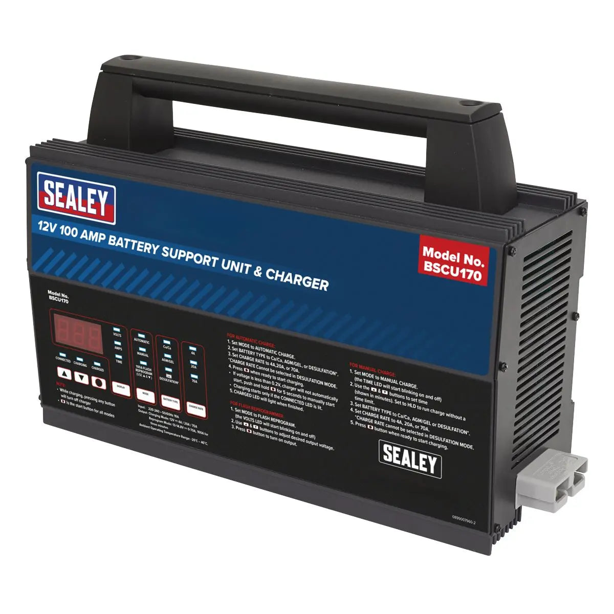 Sealey Battery Support Unit & Charger - 12V 100A 