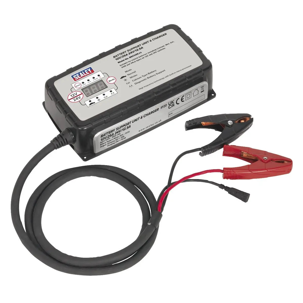 Sealey Battery Support Unit & Charger 12V-25A/24V-12.5A 