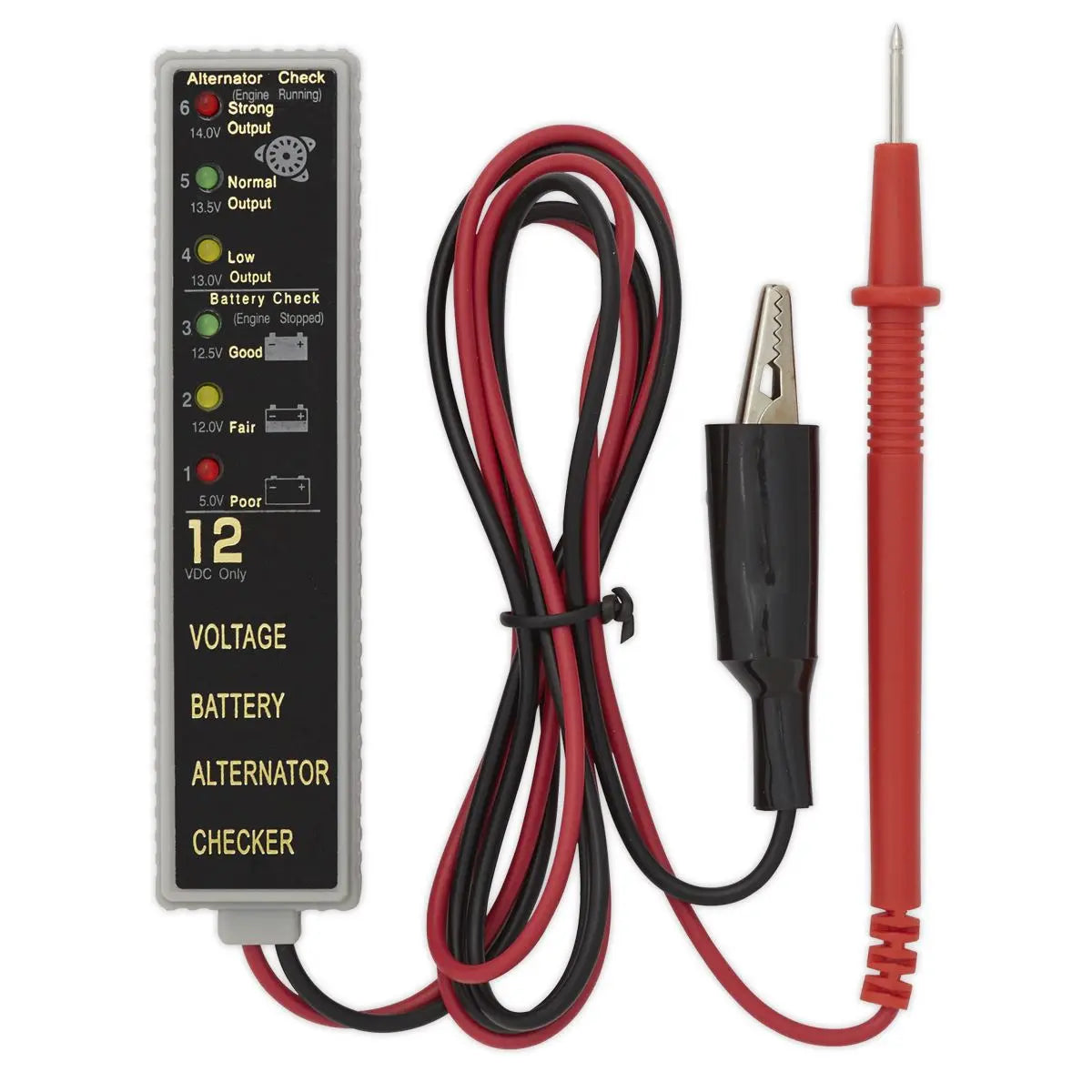 Sealey Battery & Alternator Tester 12V LED 