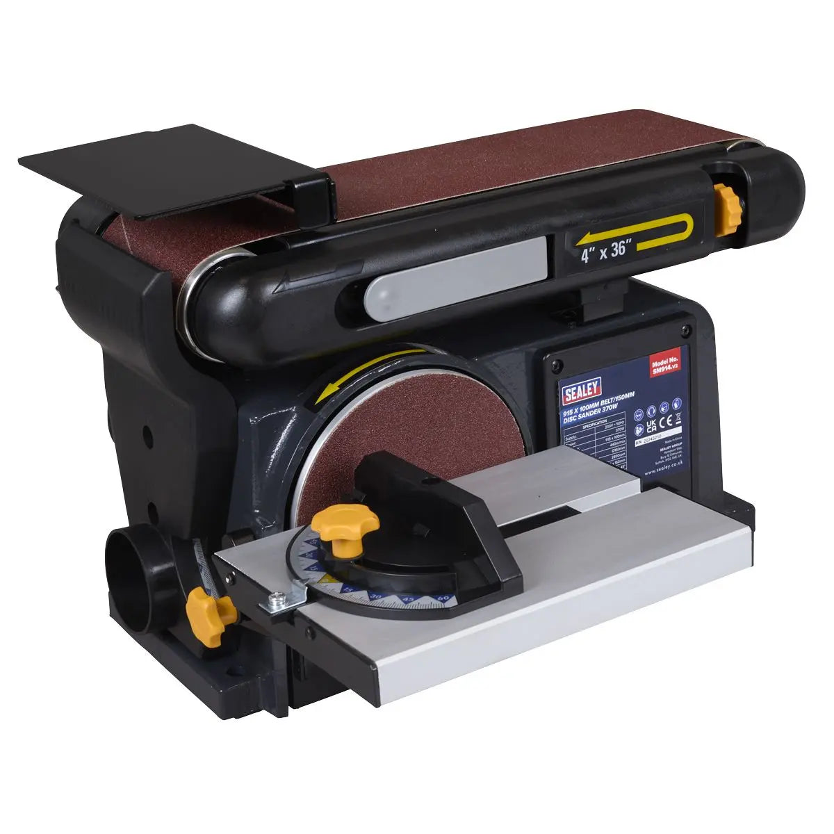 Sealey Belt/Disc Sander 915 x 100mm/Ø150mm 370W/230V  White Rose Tools