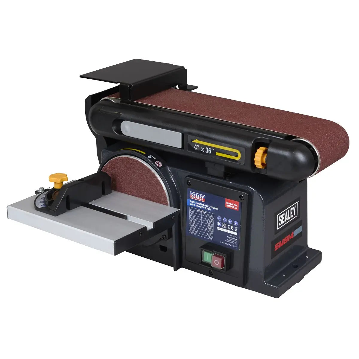 Sealey Belt/Disc Sander 915 x 100mm/Ø150mm 370W/230V  White Rose Tools