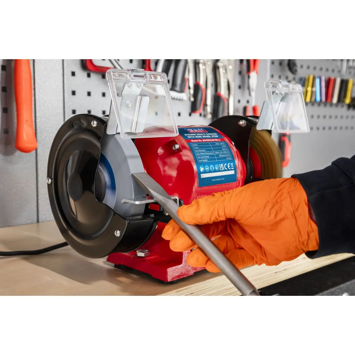 Sealey Bench Grinder Ø150mm with Wire Wheel 370W/230V 