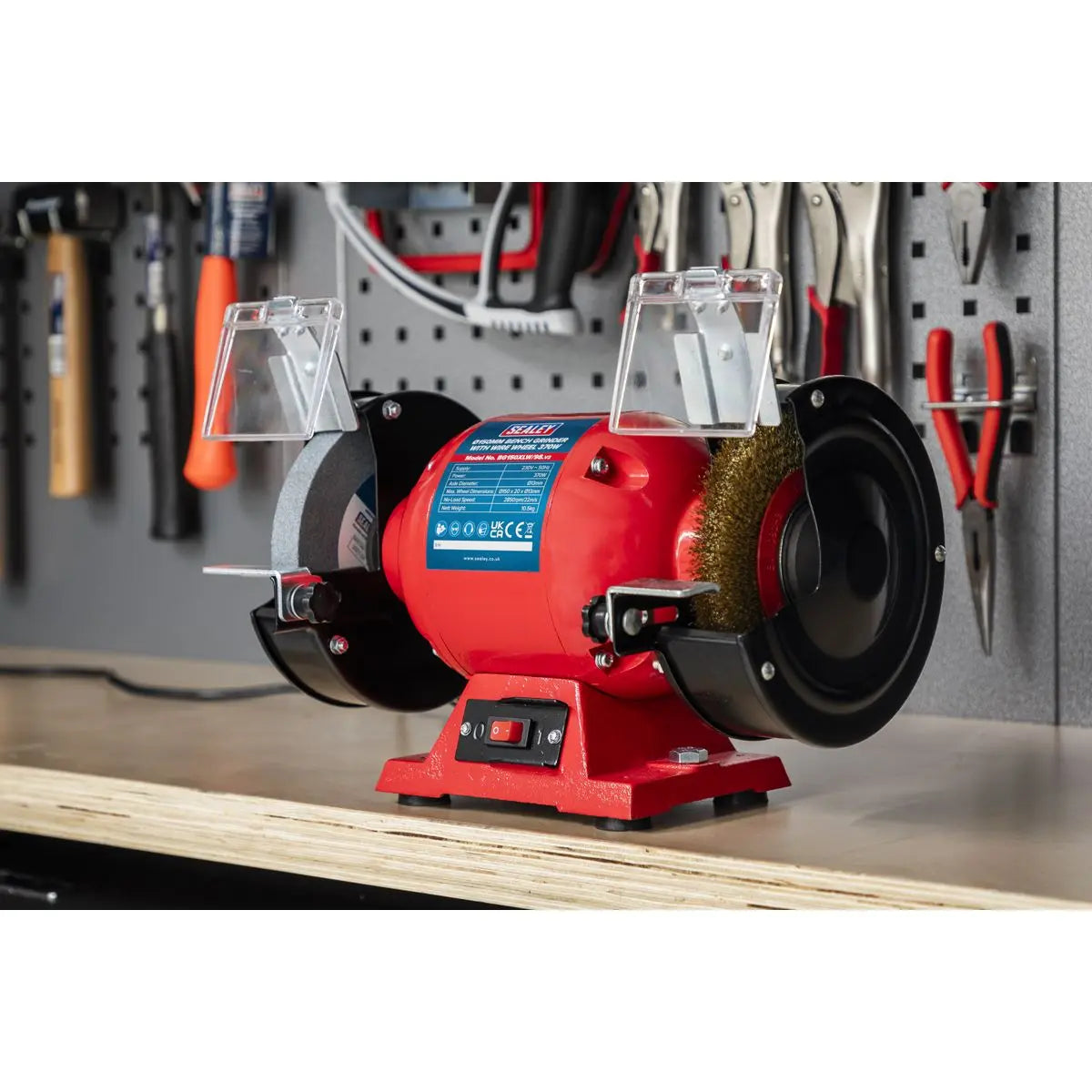 Sealey Bench Grinder Ø150mm with Wire Wheel 370W/230V 