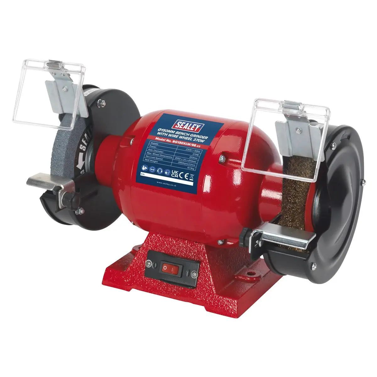 Sealey Bench Grinder Ø150mm with Wire Wheel 370W/230V 
