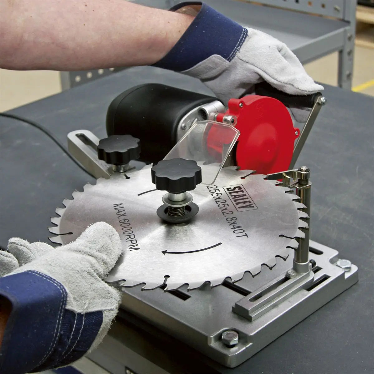 Sealey Bench Mounted Saw Blade Sharpener 230V 110W Circular Sharpening Tool 
