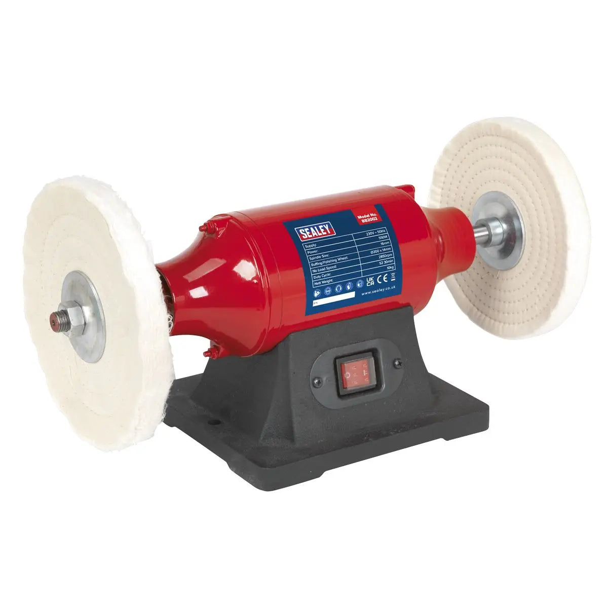 Sealey Bench Mounting Buffer Polisher 230V 550W Smoothing Polishing Metal 