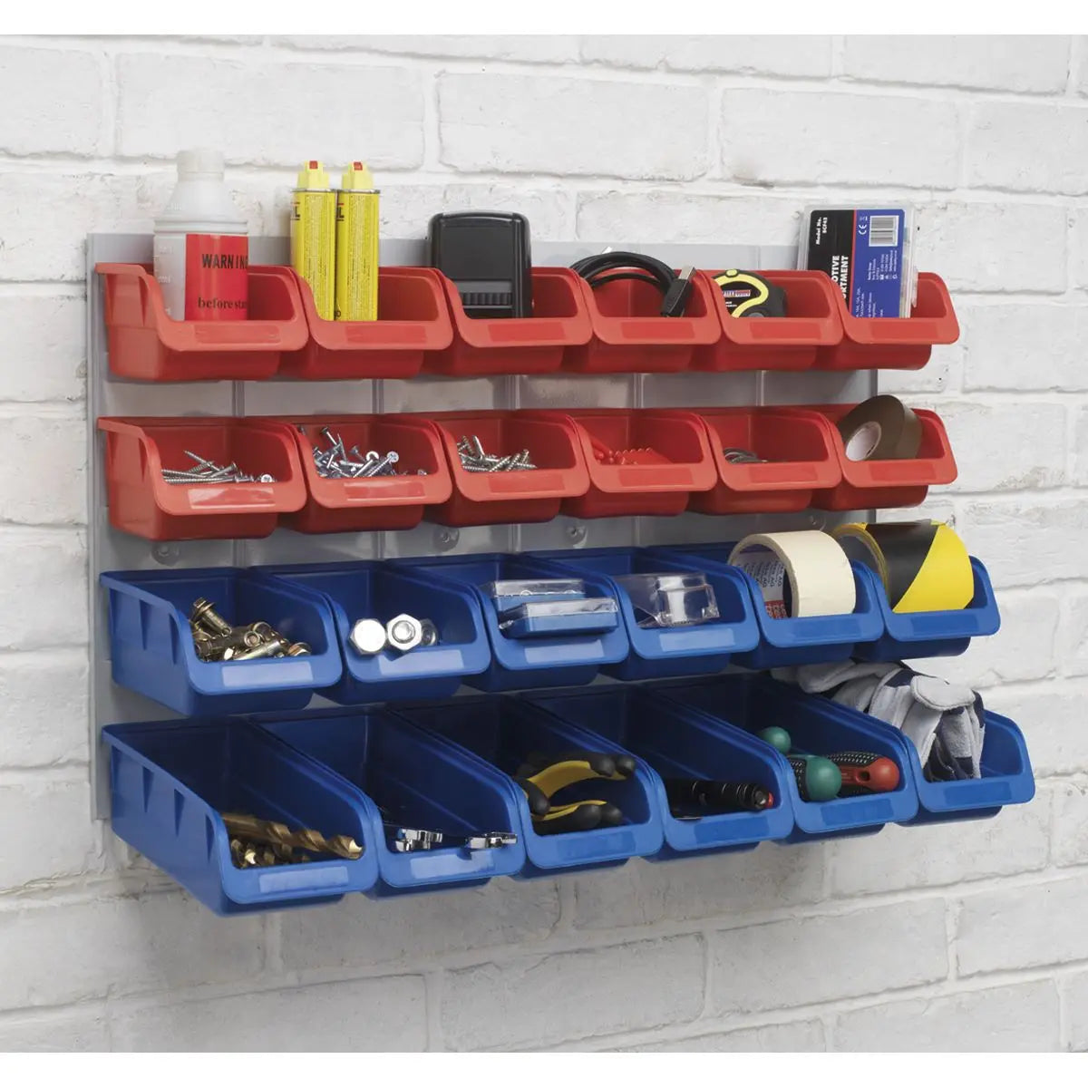 Sealey Bin & Panel Combination 24 Bins - Red/Blue 