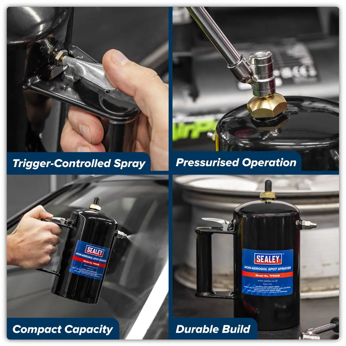 Sealey Black Non-Aerosol Spot Sprayer  White Rose Tools
