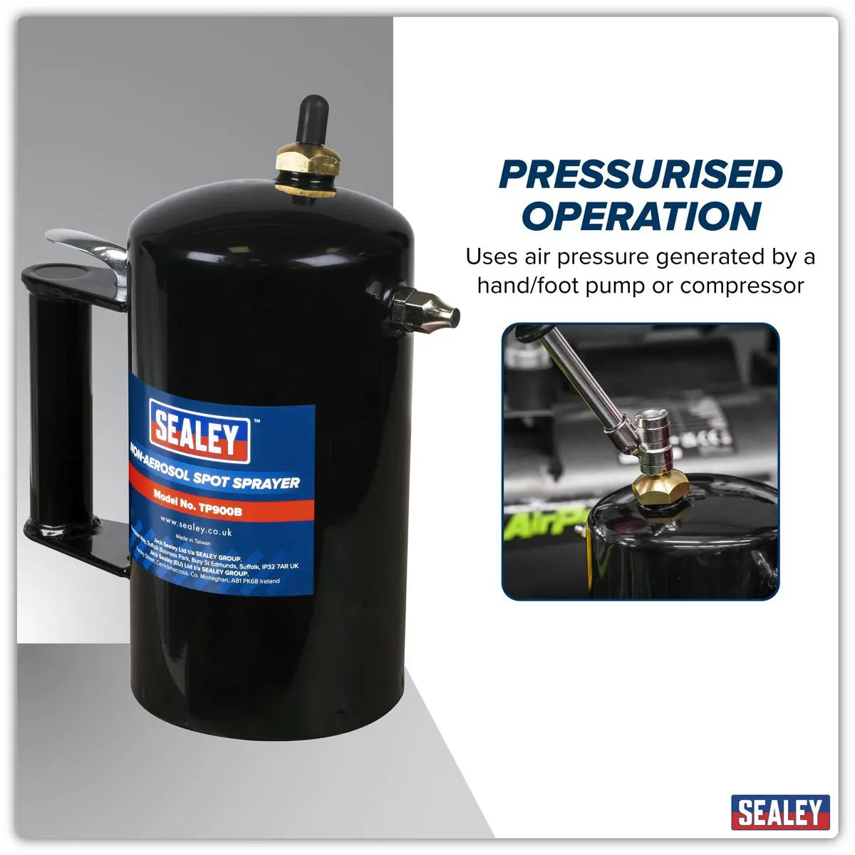 Sealey Black Non-Aerosol Spot Sprayer  White Rose Tools