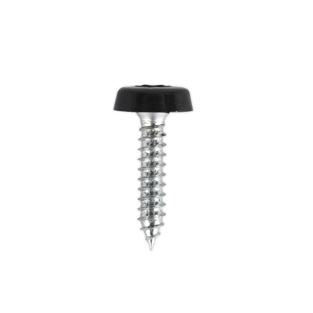 Sealey Black Number Plate Screw Plastic Enclosed Head 4.8 x 24mm - Pack of 50 