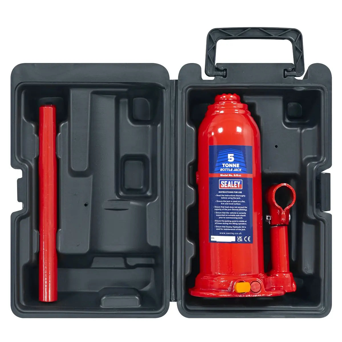 Sealey Bottle Jack 5 Tonne with Storage Case 