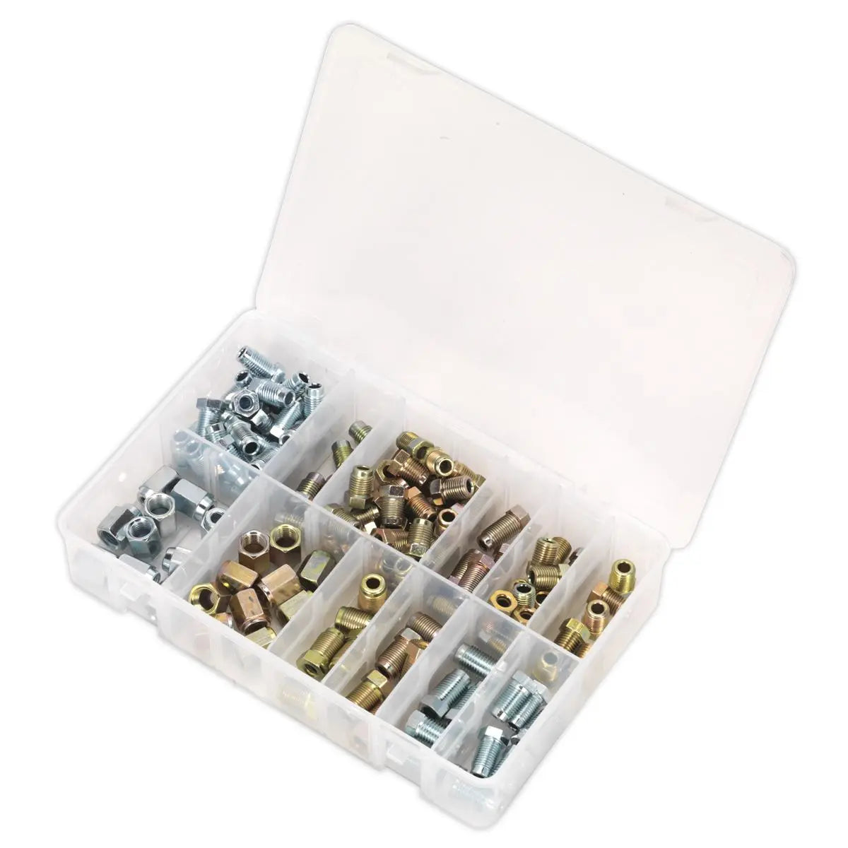 Sealey Brake Pipe Nut Assortment 200pc - Metric & Imperial 