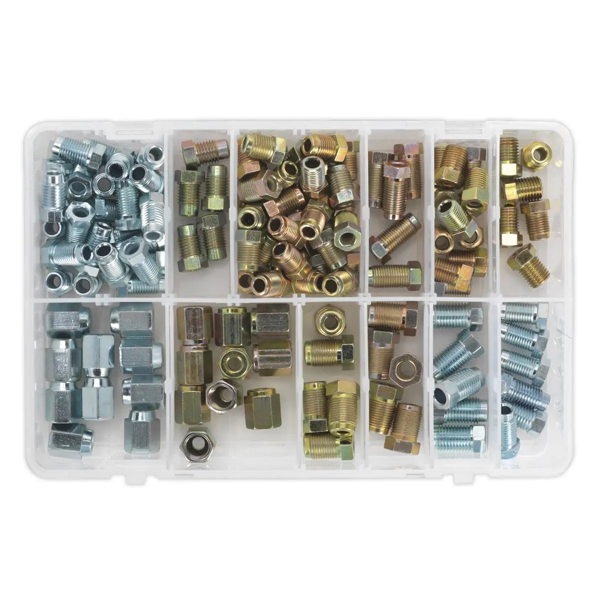 Sealey Brake Pipe Nut Assortment 200pc - Metric & Imperial 