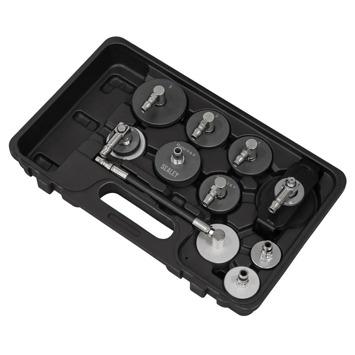 Sealey Brake & Clutch Pressure Bleeder Cap Set 10pc  White Rose Tools