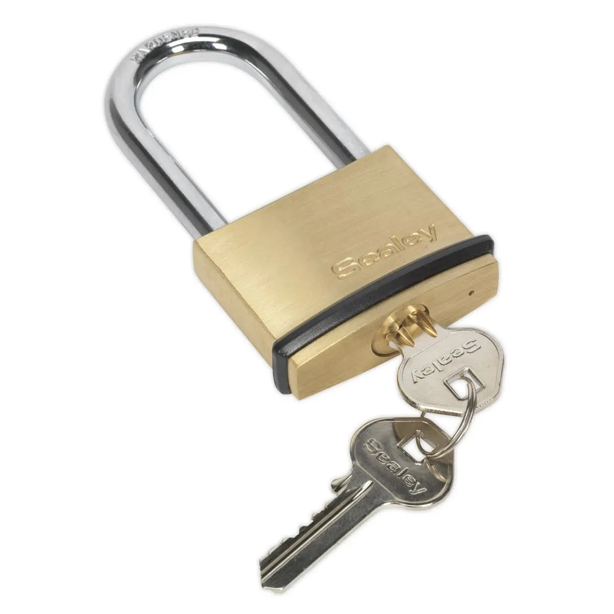 Sealey Brass Body Padlock Long Shackle 50mm  White Rose Tools
